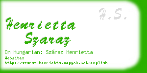 henrietta szaraz business card