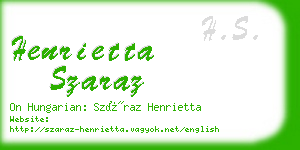 henrietta szaraz business card